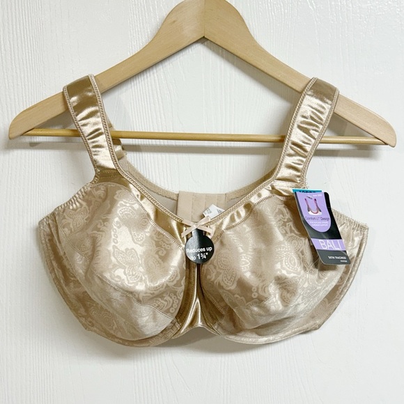 Bali Satin Tracings Underwire Minimizer Bra Nude 40DDD NWT - Picture 2 of 9
